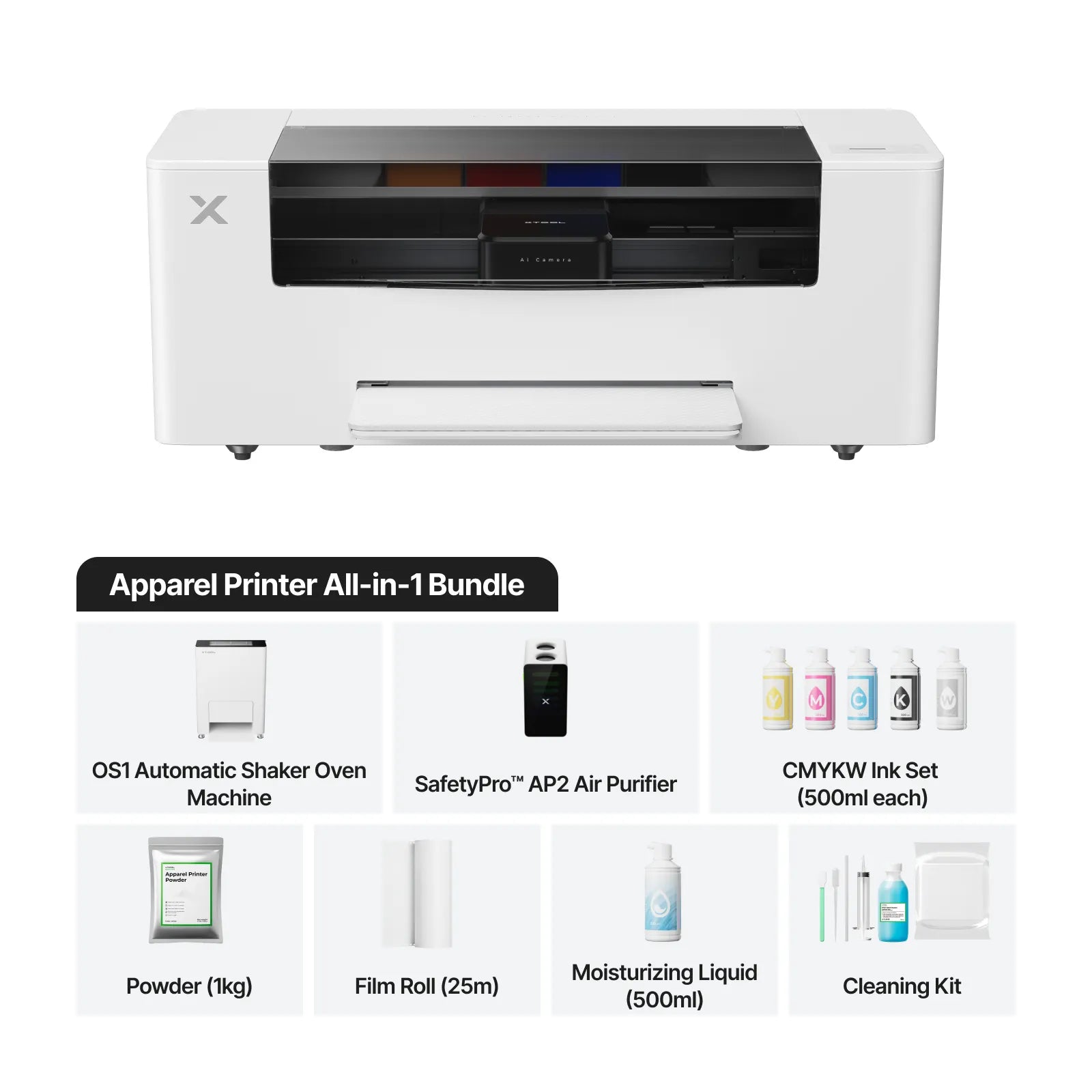 xTool Apparel Printer All-in-1 Bundle – sadržaj paketa